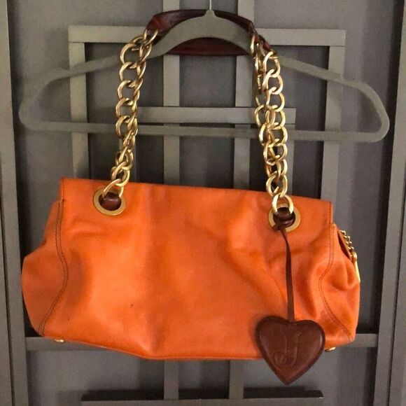 Juicy Couture Y2K Orange leather bag with chain straps - Picture 1 of 9